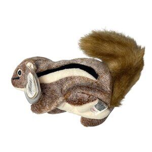 TY Original 1999 Beanie Baby brown black white squirrel Chipper fluffy gold READ